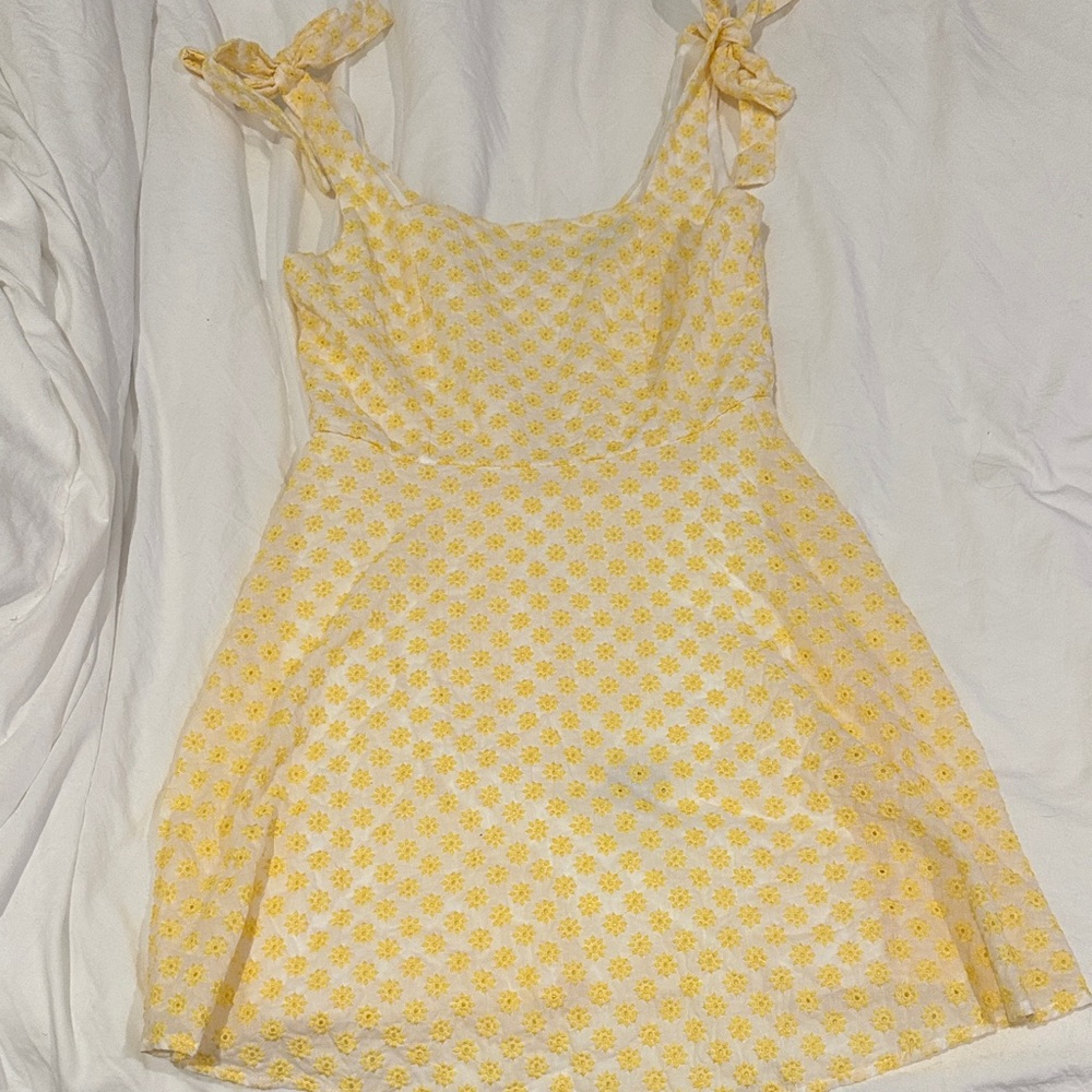 Yellow Floral Sleeveless Dress